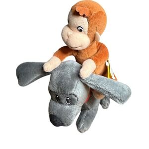 Curious George Plush Monkey Riding Dog‎ Stuffed Animal Toy